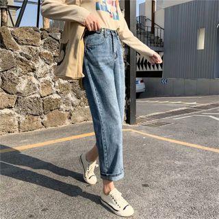 Straight-cut High Waist Jeans