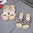 Loop-toe Fabric Slide Sandals