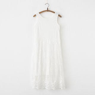 Lace Overlay Tank Dress