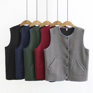 Plain Round Neck Padded Vest