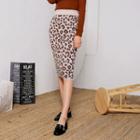 Leopard Midi Knit Skirt