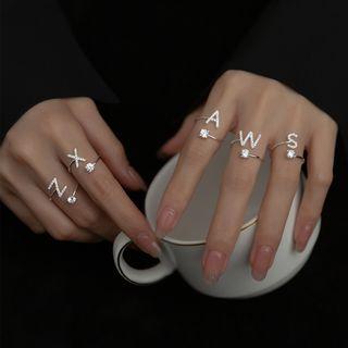 Alphabet Sterling Silver Open Ring