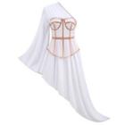 Set: One-shoulder Asymmetrical A-line Dress + Strapless Contrast Trim Mesh Top