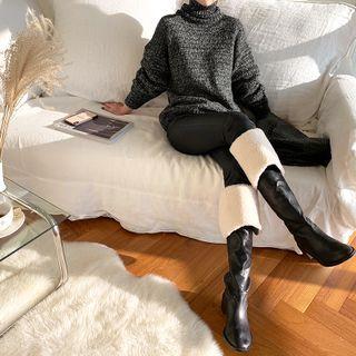 Turtleneck M Lange Sweater Charcoal Gray - One Size