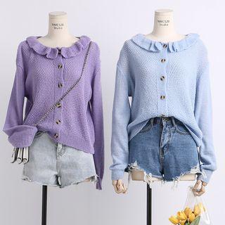 Lightweight Peter Pan-collar Knit Cardigan