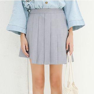Asymmetrical Mini Pleated Skirt