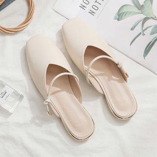 Chunky Heel Strappy Mules