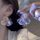 Flower Acrylic Dangle Earring E5254 - 1 Pair - Gold - One Size