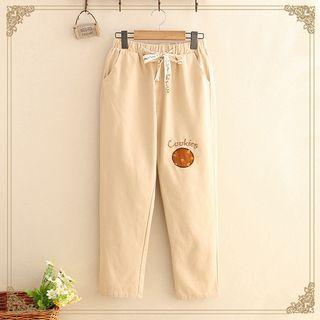 Cookies Embroidered Drawstring Pants