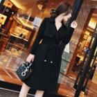 Plain V-neck Coatdress