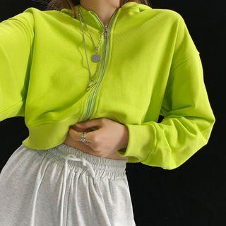 Lightweight Loose-fit Hooded Crop Jacket