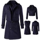 Set: Double Breasted Cropped Trench Coat + Long Vest