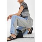 Drawstring-hem Jersey-panel Jeans