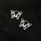 Butterfly Sterling Silver Earring 1 Pair - Ear Hoop Buckle - Silver - One Size