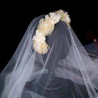 Flower Headband With Wedding Veil