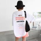 Letter Oversized Cotton T-shirt