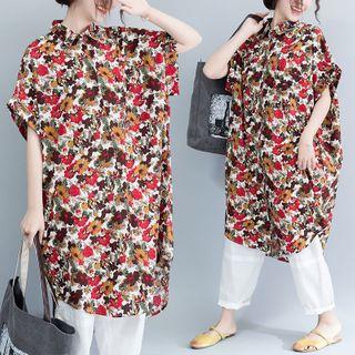 Print Short-sleeve Shirtdress Color - F