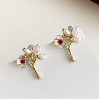 Flower Faux Pearl Alloy Earring 1 Pair - Pearl - One Size