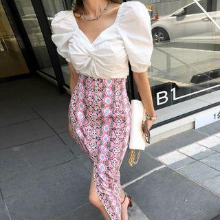 Python Print Tapered Long Skirt