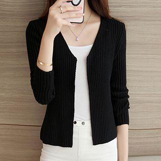 V-neck Open Front Cardigan