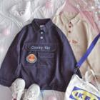 Embroidered Half Placket Pullover