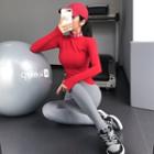 Long-sleeve Mock-neck Sports Top