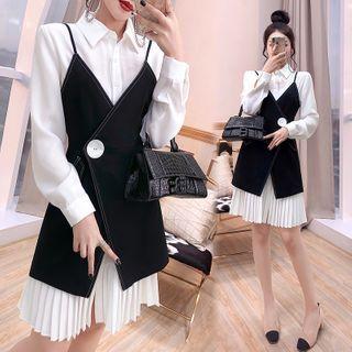 Set: Shirtdress + Asymmetric Pinafore Dress