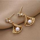 Faux Pearl Drop Earring Qr200 - 1 Pair - Gold - One Size