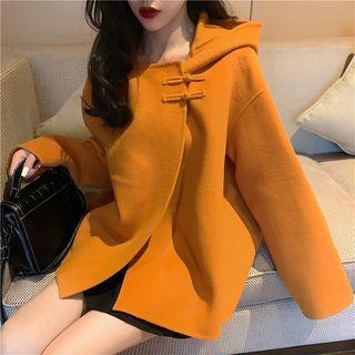 Frog-button Woolen Hooded Cape
