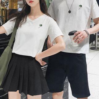 Couple Matching Short-sleeve T-shirt / Mini A-line Pleated Skirt / Shorts
