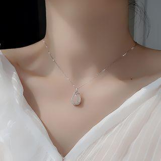 Gemstone Necklace 925 Silver - Tulip - Silver - One Size