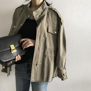 Stand-collar Cropped Parka