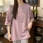 Short-sleeve Cow Embossed T-shirt