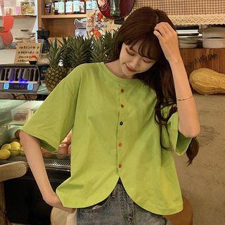 Color Button T-shirt