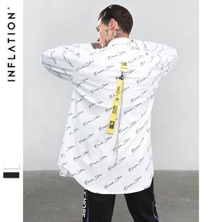 Loose-fit Chain-accent Lettering Shirt