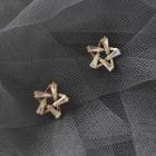 Rhinestone Star Earring 1 Pair - S925 Silver Needle - Gold - One Size