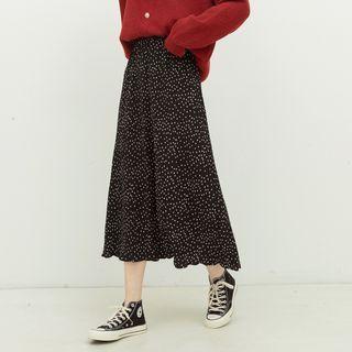 Dot Print Midi Skirt