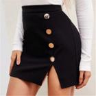 High-waist Slit Mini Pencil Skirt