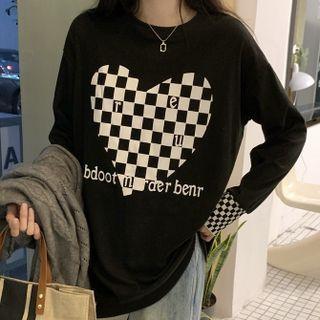 Plaid Print Long-sleeve Top