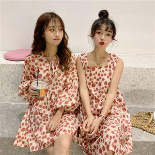 Elbow-sleeve A-line Dress / Sleeveless Midi A-line Dress