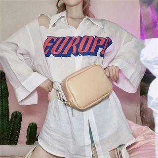 Cutout Lettering Oversized Shirt