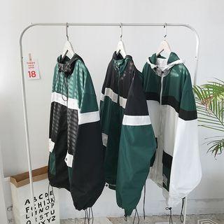 Color Block Zip Hooded Jacket