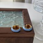 Glaze Alloy Hoop Earring 1 Pr - Blue - One Size