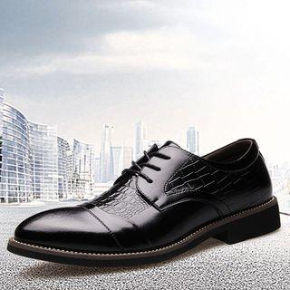 Croc-grain Lace-up Shoes