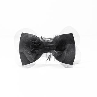 Mesh Trim Ruffled Bow Tie