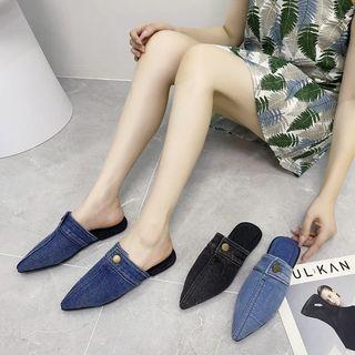 Pointy Denim Mules
