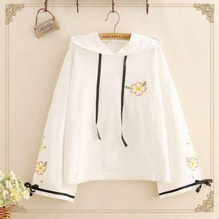 Floral Embroidered Oversize Hoodie