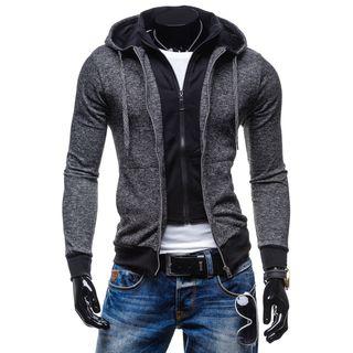 Mock Two Piece Hooded Zip Jacket