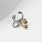 Knot Alloy Cuff Earring 1 Pc - Gold & Silver - One Size