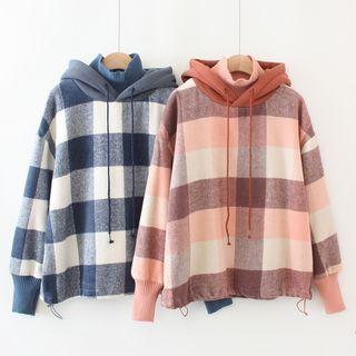 Plaid Woolen Hoodie